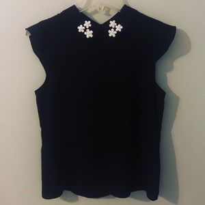 Elle flower collar blouse